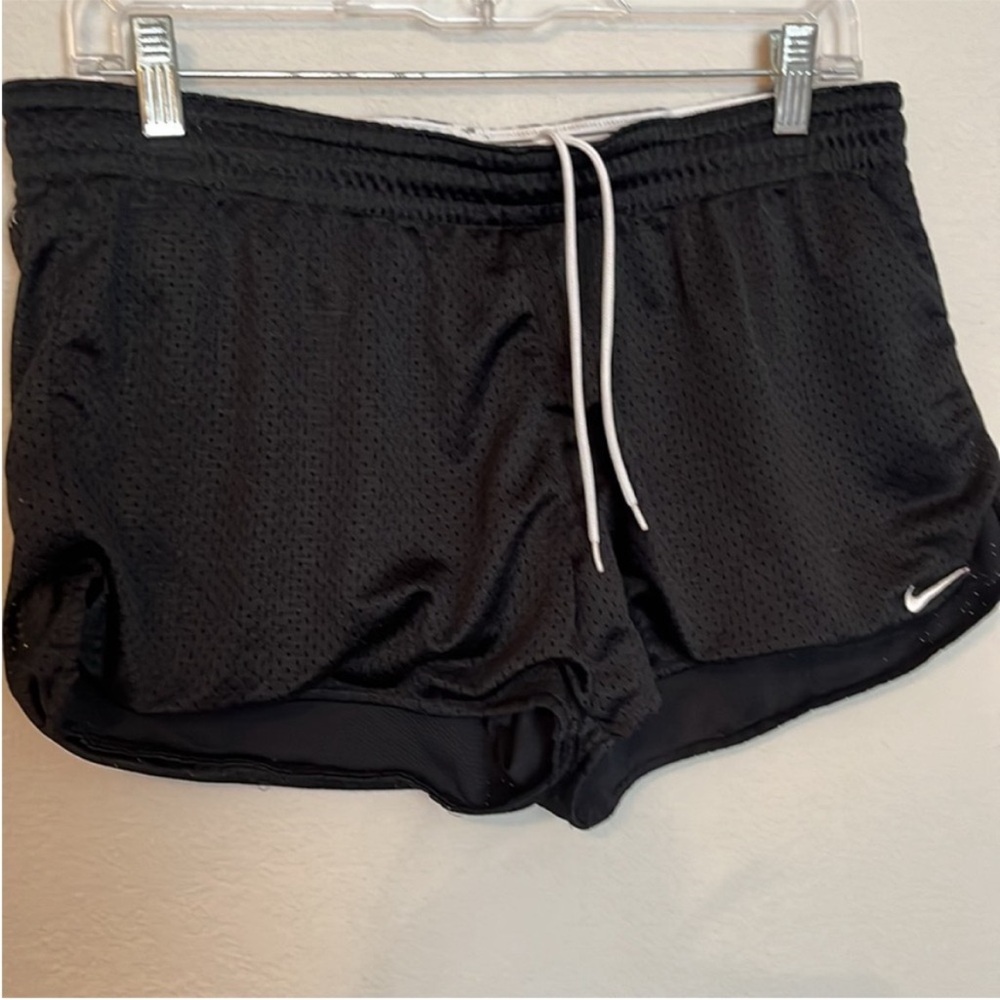 GUC L NIKE black low rise jersey shorts drawstring short basketball shorts - Picture 2 of 6